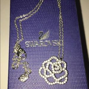 Swarovski White Rose Necklace!